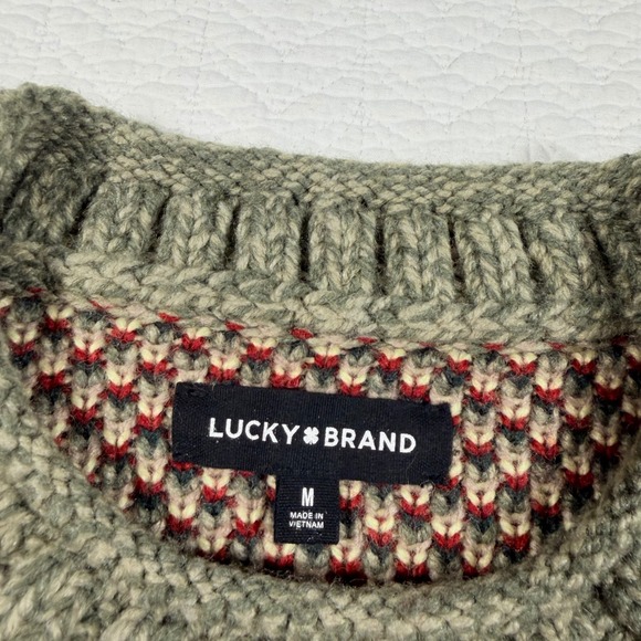 NWT Lucky Brand Southwestern Geometric Wool Blend Sweater Mens M Aztec Boho - Picture 2 of 10